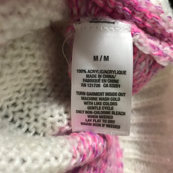 Y2K Aeropostale Stripes Crew Neck Sweater Long Sleeve M Pink White Cream - Picture 2 of 3